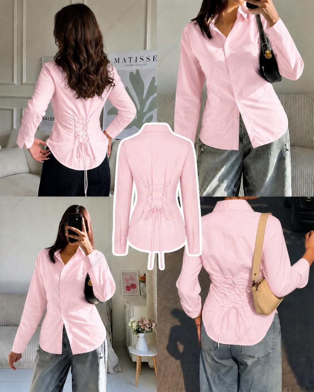 Corset Fitted Button-Down Shirt