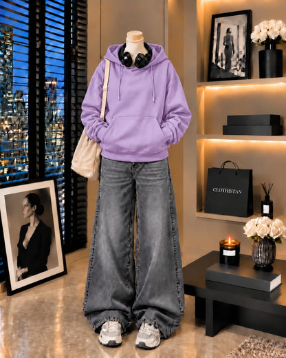 Premium Hoodie & Grey Vintage Wide-Leg Jeans Pack of Two