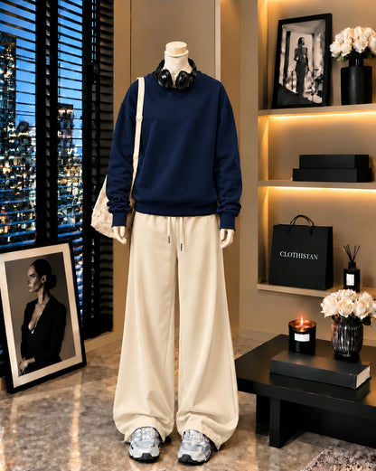 Premium Sweatshirt & Skin Wide-Leg Trouser Pack of Two
