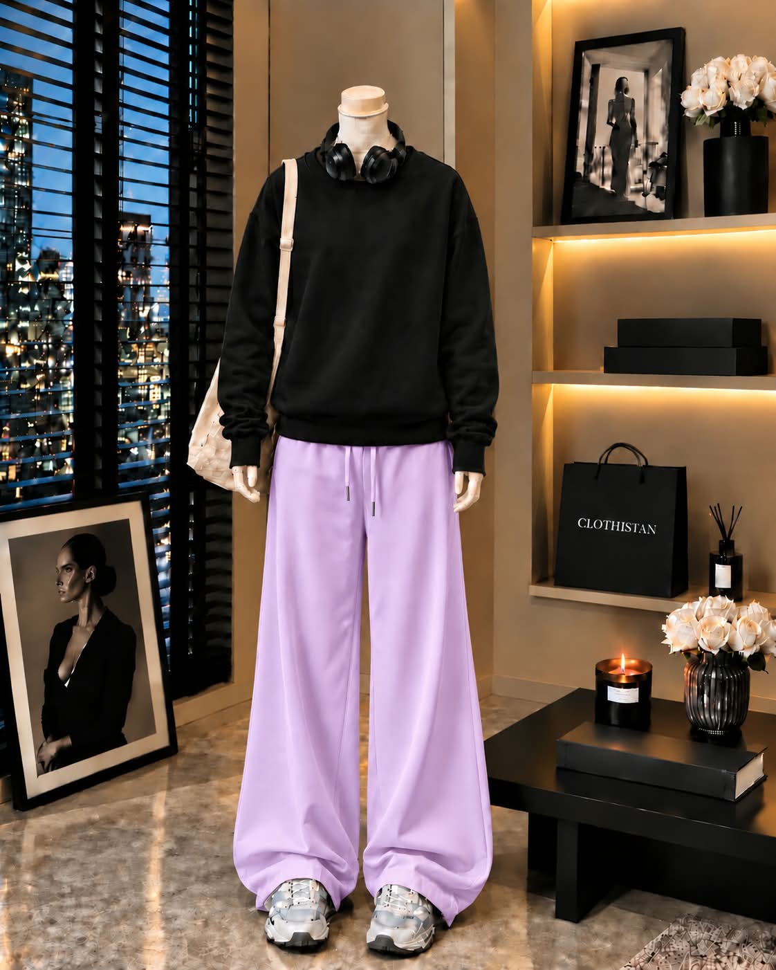 Premium Sweatshirt & Lilac Wide-Leg Trouser Pack of Two