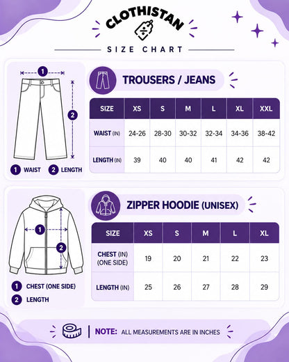 Premium Zipper Hoodie & Grey Vintage Wide-Leg Jeans Pack of Two
