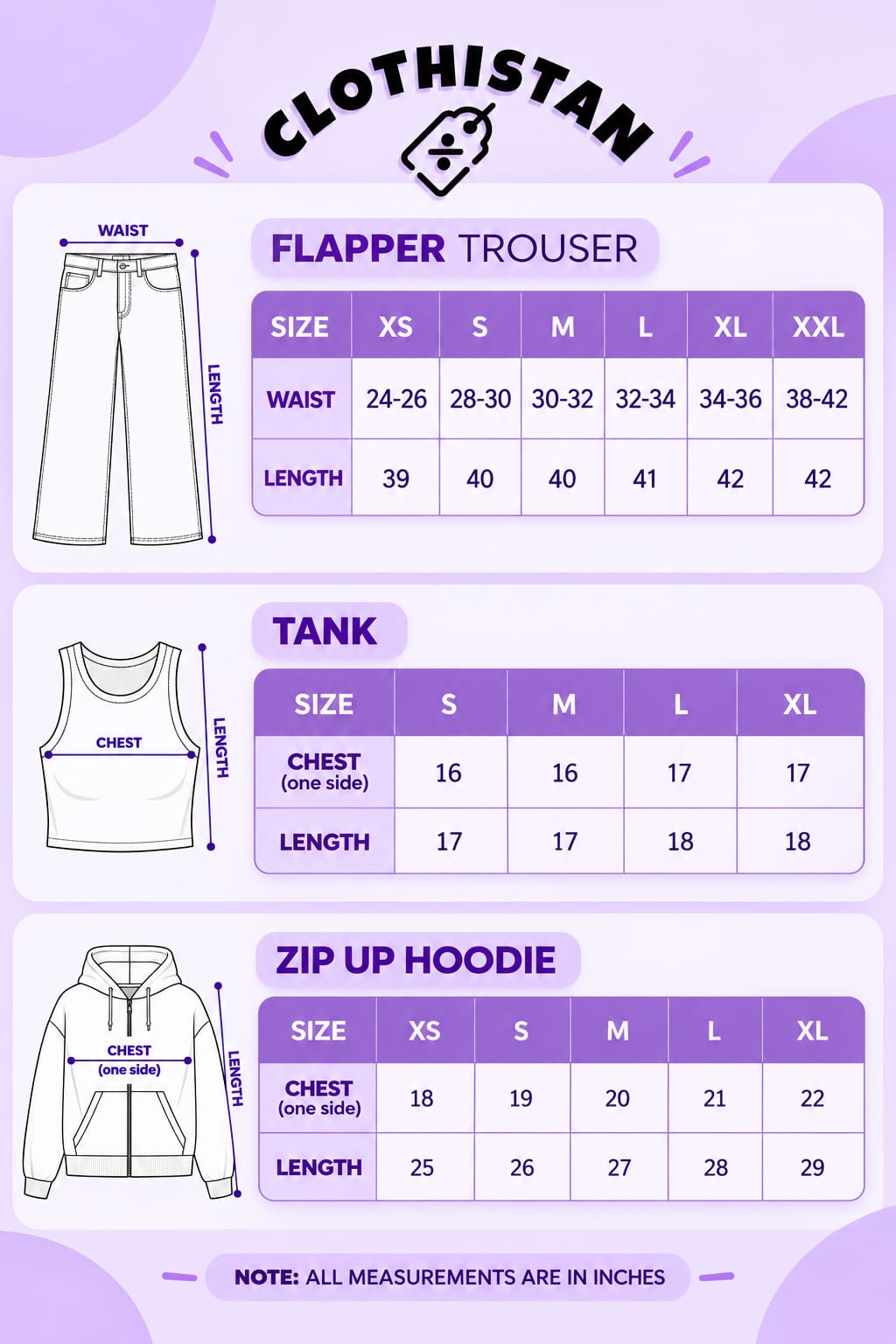 Zipper Hoodie, Black Tank Top & White Wide-Leg Trouser as Pack of Threes