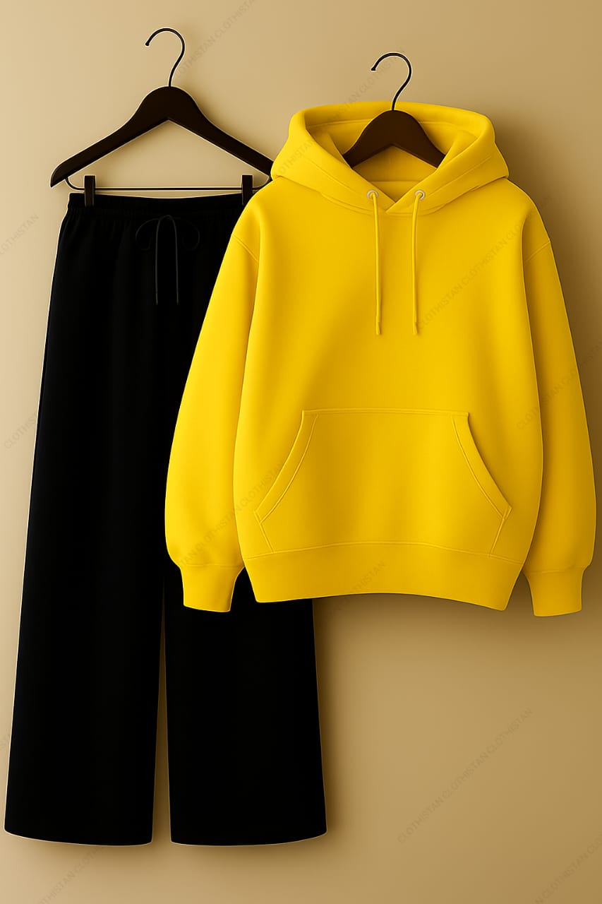 Hoodie & Black Wide-Leg Sweatpants Pack Of Two