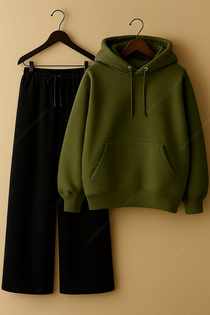 Hoodie & Black Wide-Leg Sweatpants Pack Of Two