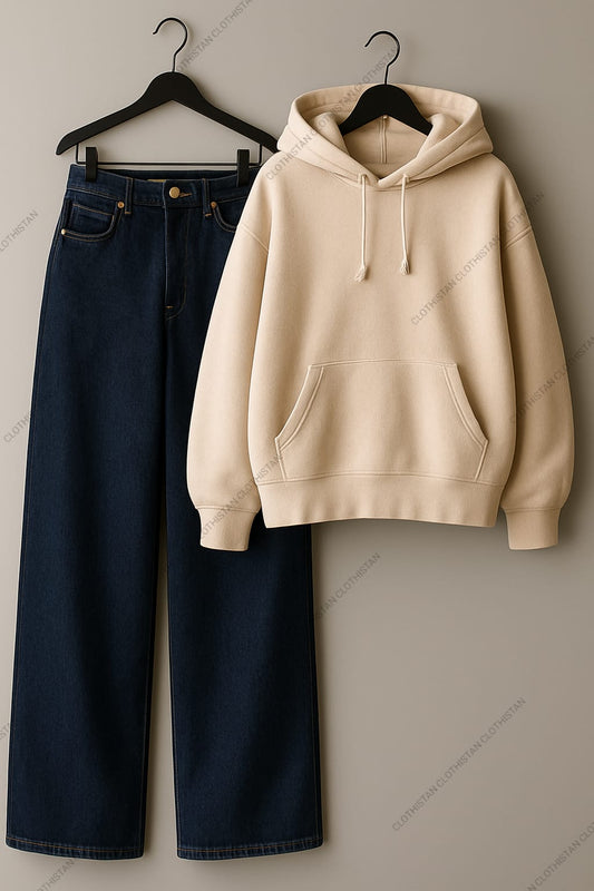 Hoodie & Mid Blue Jeans Pack Of Two