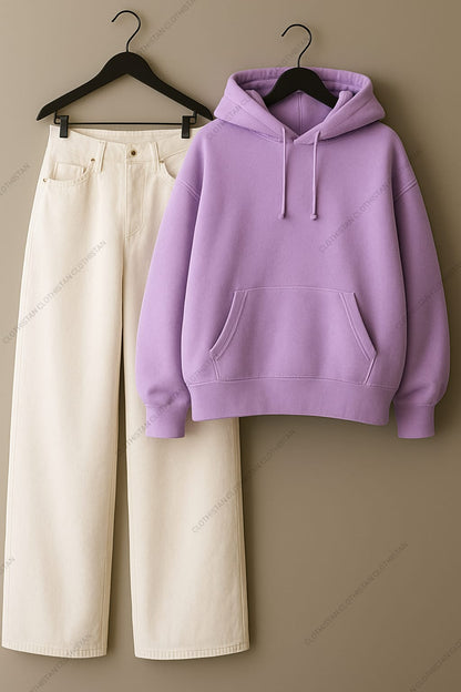Hoodie & White Wide leg Jeans Pack Of Two