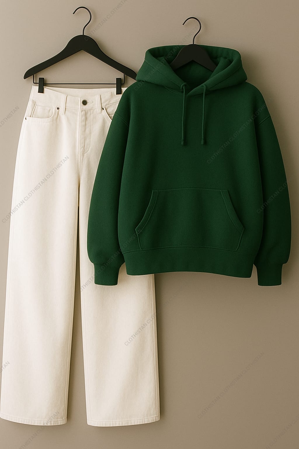 Hoodie & White Wide leg Jeans Pack Of Two