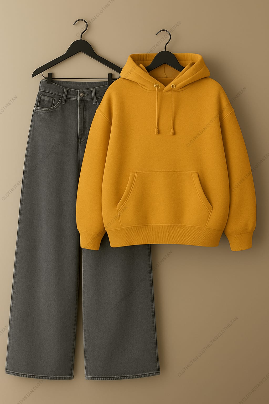 Hoodie & Grey Wide leg Jeans Pack Of Two