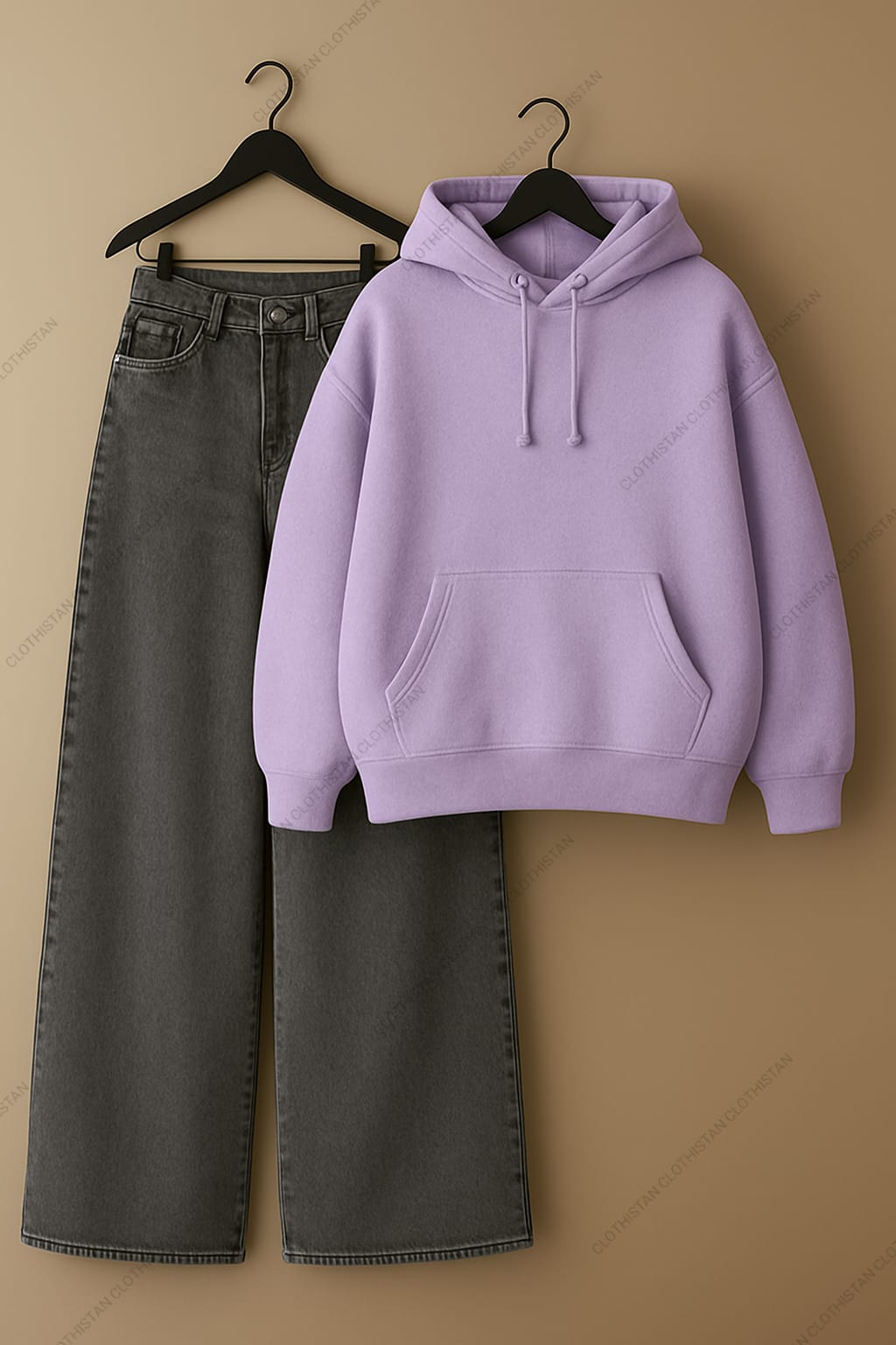 Hoodie & Grey Wide leg Jeans Pack Of Two
