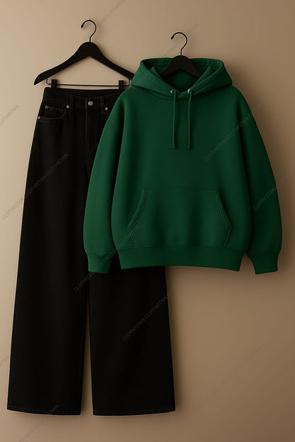 Hoodie & Black Wide leg Jeans Pack Of Two
