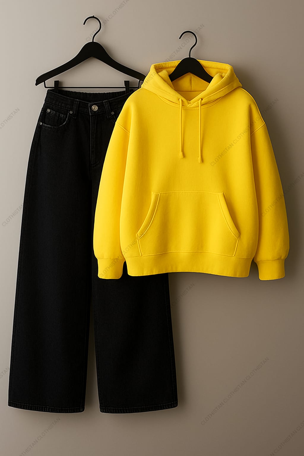 Hoodie & Black Wide leg Jeans Pack Of Two