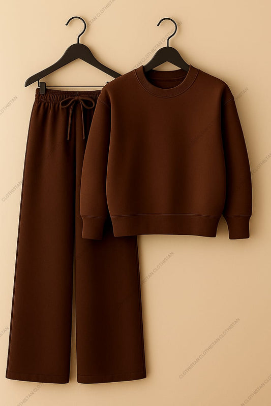 Sweatshirt & Wide-Leg Sweatpants Pack of Two
