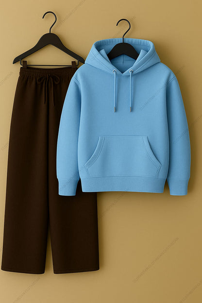 Hoodie & Brown Wide-Leg Sweatpants Pack of Two