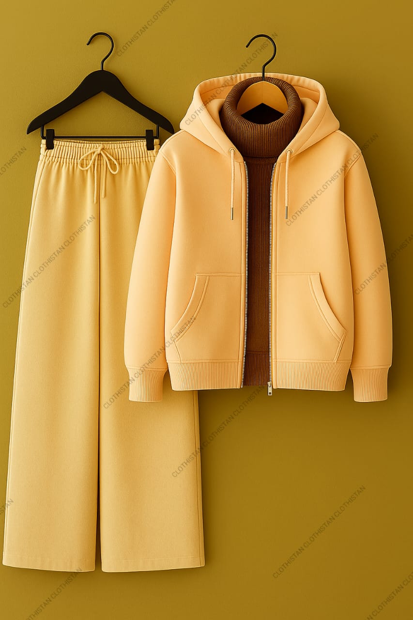 Zipper, Brown Highneck With Beige Flapper Trouser
