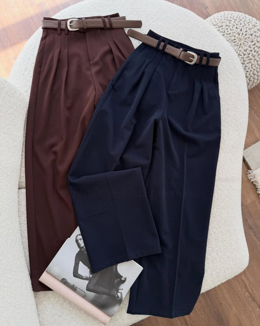 Wide Leg Formal Pants as Pack Of Twos