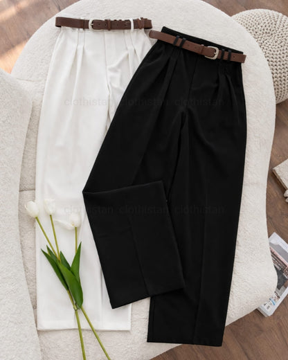 Wide Leg Formal Pants as Pack Of Twos