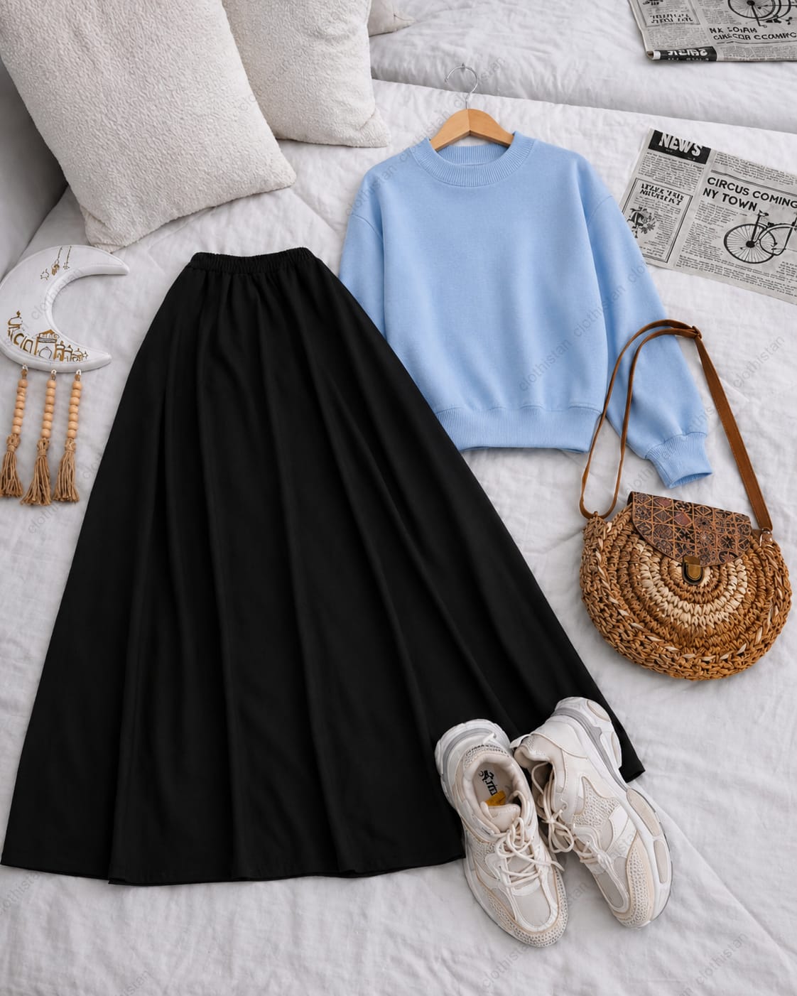 Sweatshirt And Black Skirt