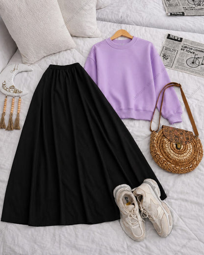 Sweatshirt And Black Skirt