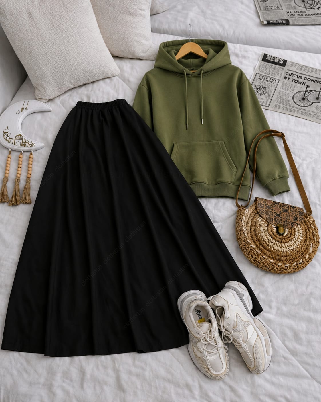 Hoodie and Black Skirt as pack of two