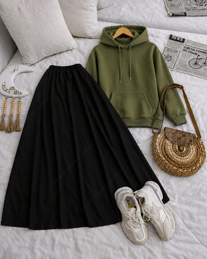 Hoodie and Black Skirt as pack of two