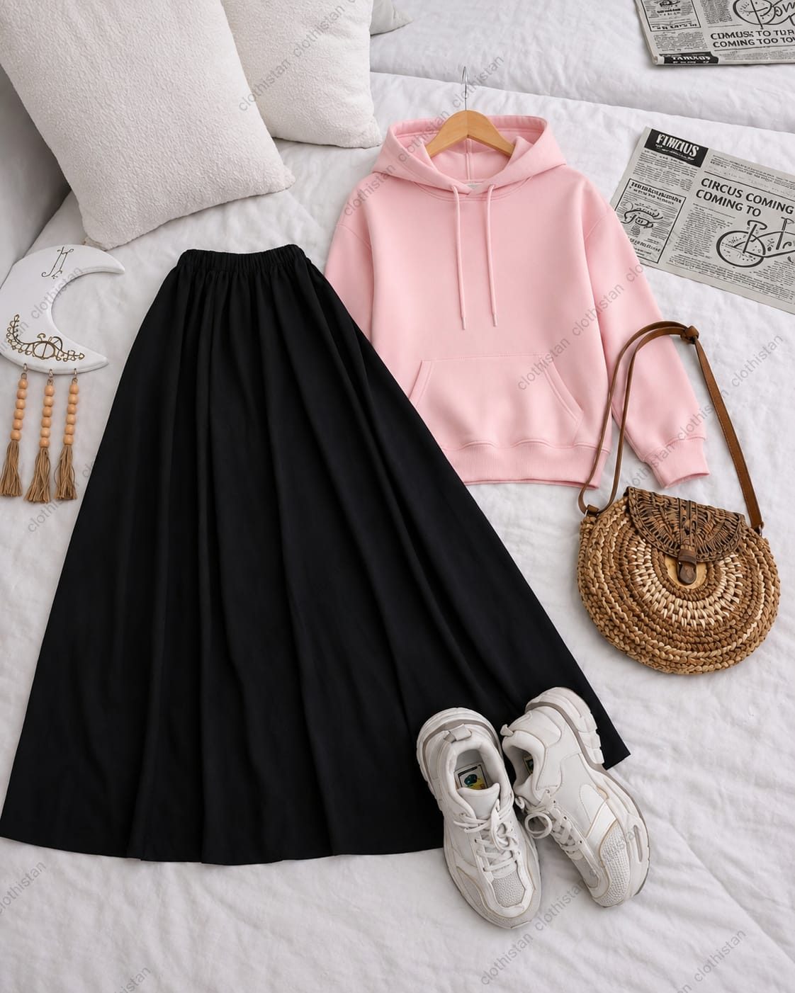 Hoodie and Black Skirt as pack of two