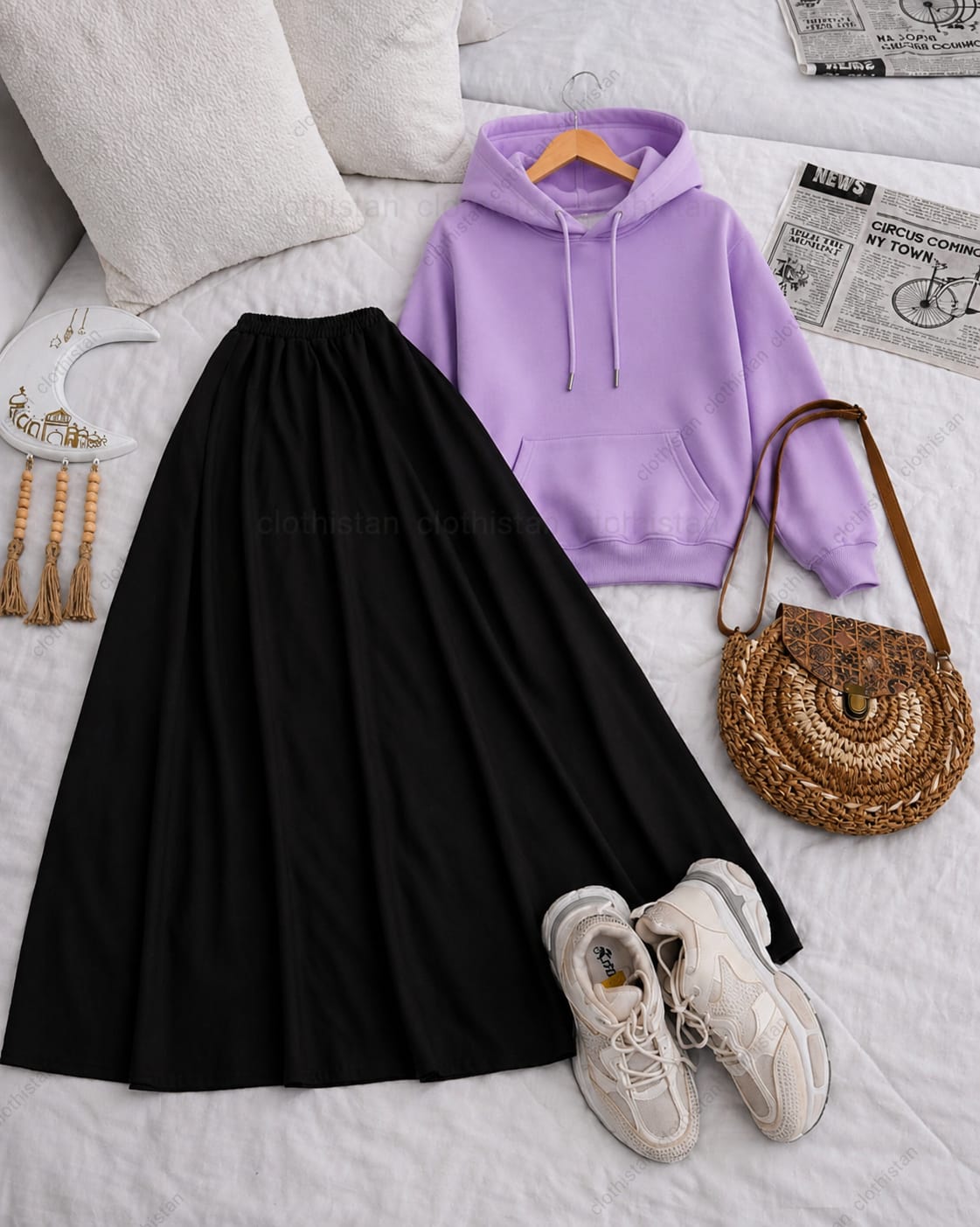 Hoodie and Black Skirt as pack of two
