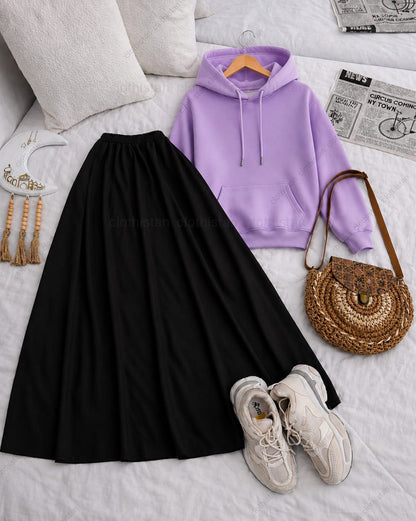 Hoodie and Black Skirt as pack of two