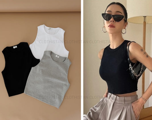 Rib-Knitted Tank Top Pack of Three