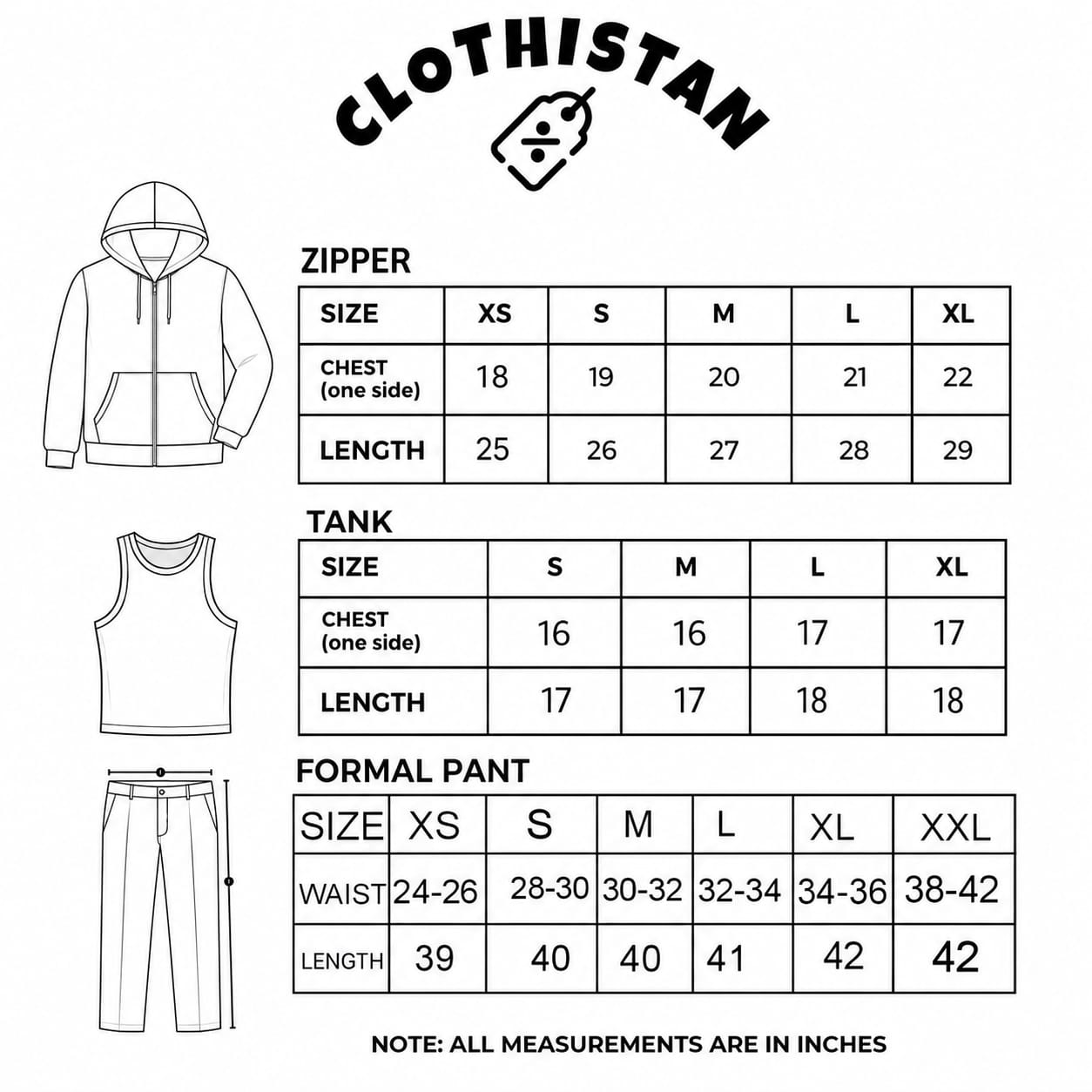Zipper hoodie, Black Tank top and Black Formal Pants as pack of three