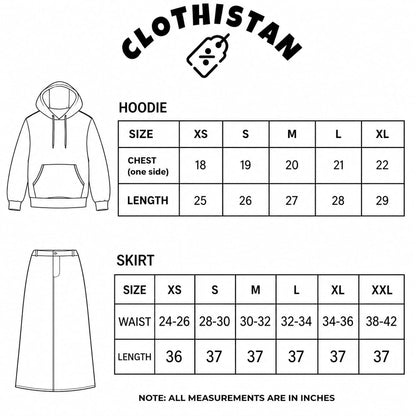 Hoodie and Black Skirt as pack of two