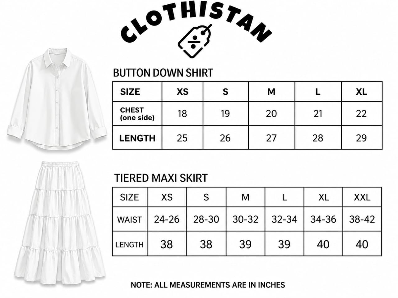 Stripes Button Down Shirt, White Tiered skirt - Pack of two