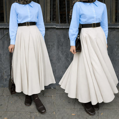 Button Down Shirt, White Umbrella Skirt - Pack of two
