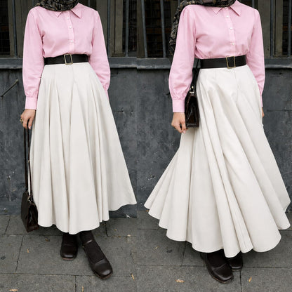 Button Down Shirt, White Umbrella Skirt - Pack of two