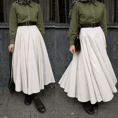 Button Down Shirt, White Umbrella Skirt - Pack of two