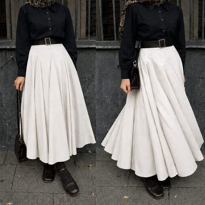 Button Down Shirt, White Umbrella Skirt - Pack of two