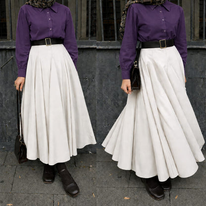 Button Down Shirt, White Umbrella Skirt - Pack of two