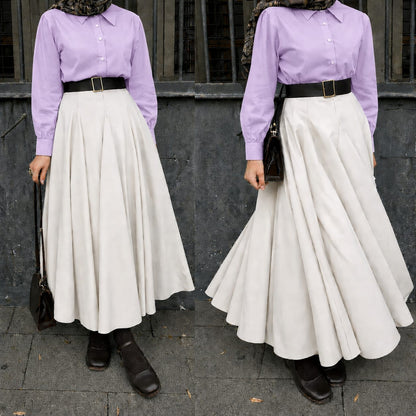 Button Down Shirt, White Umbrella Skirt - Pack of two