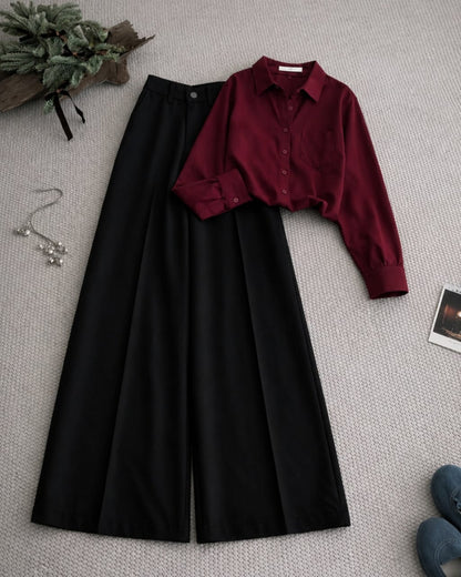Button Down Shirt And Black Formal Pants as Pack of Twos