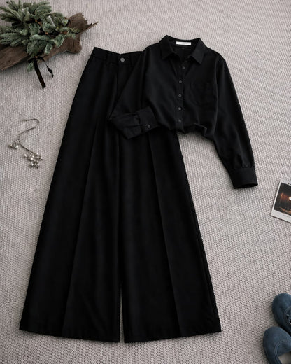 Button Down Shirt And Black Formal Pants as Pack of Twos